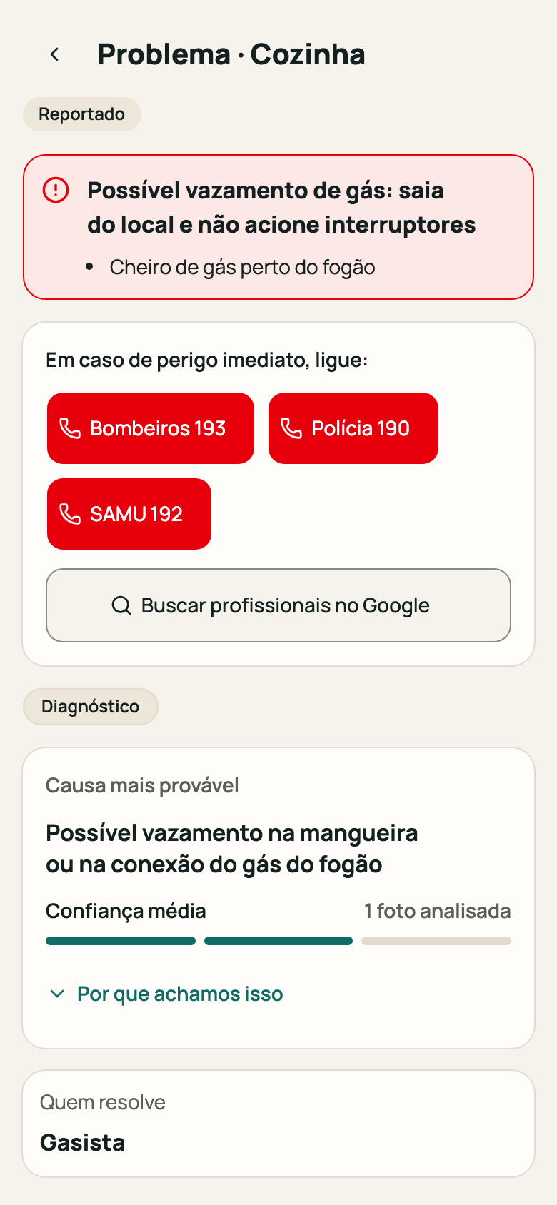 Aviso de risco de segurança no topo do problema