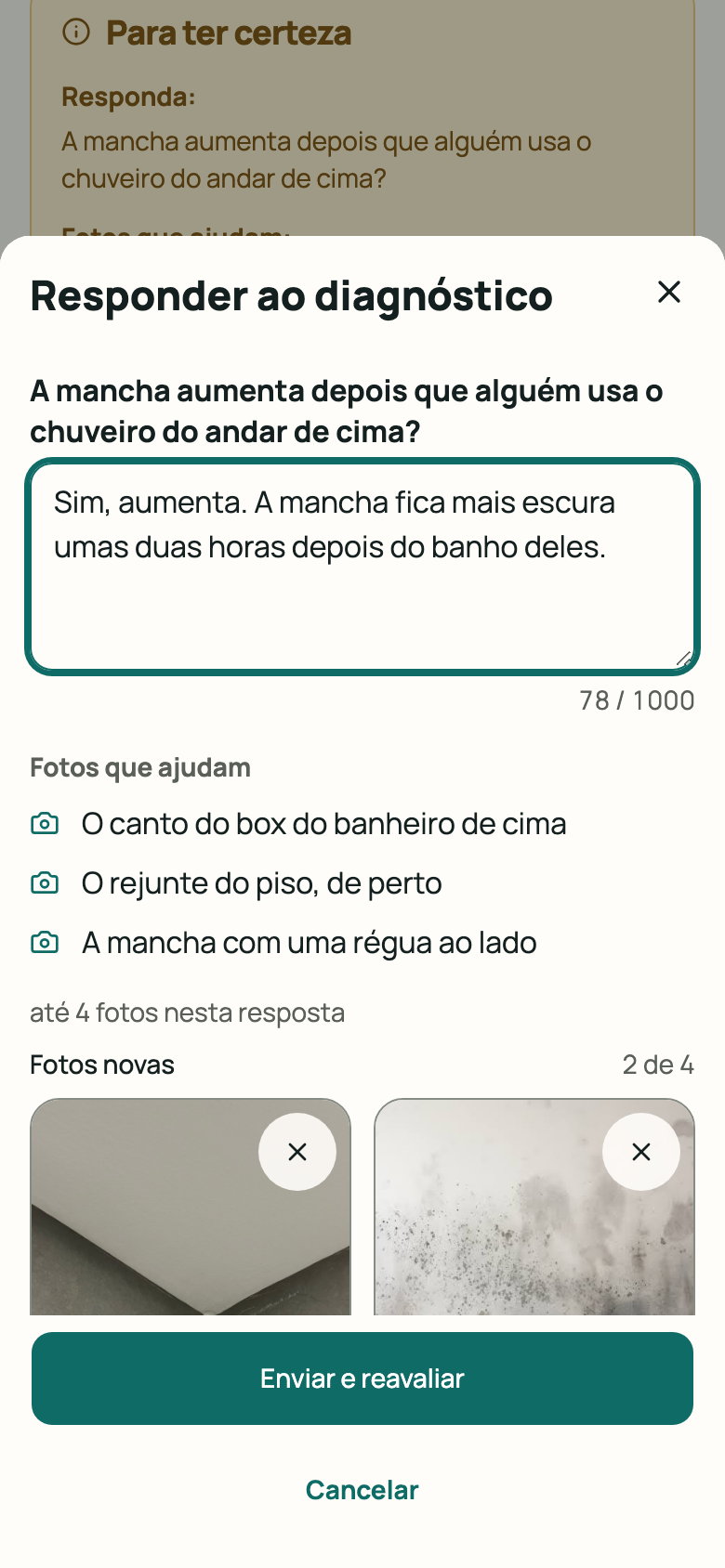 Painel com texto escrito e fotos novas