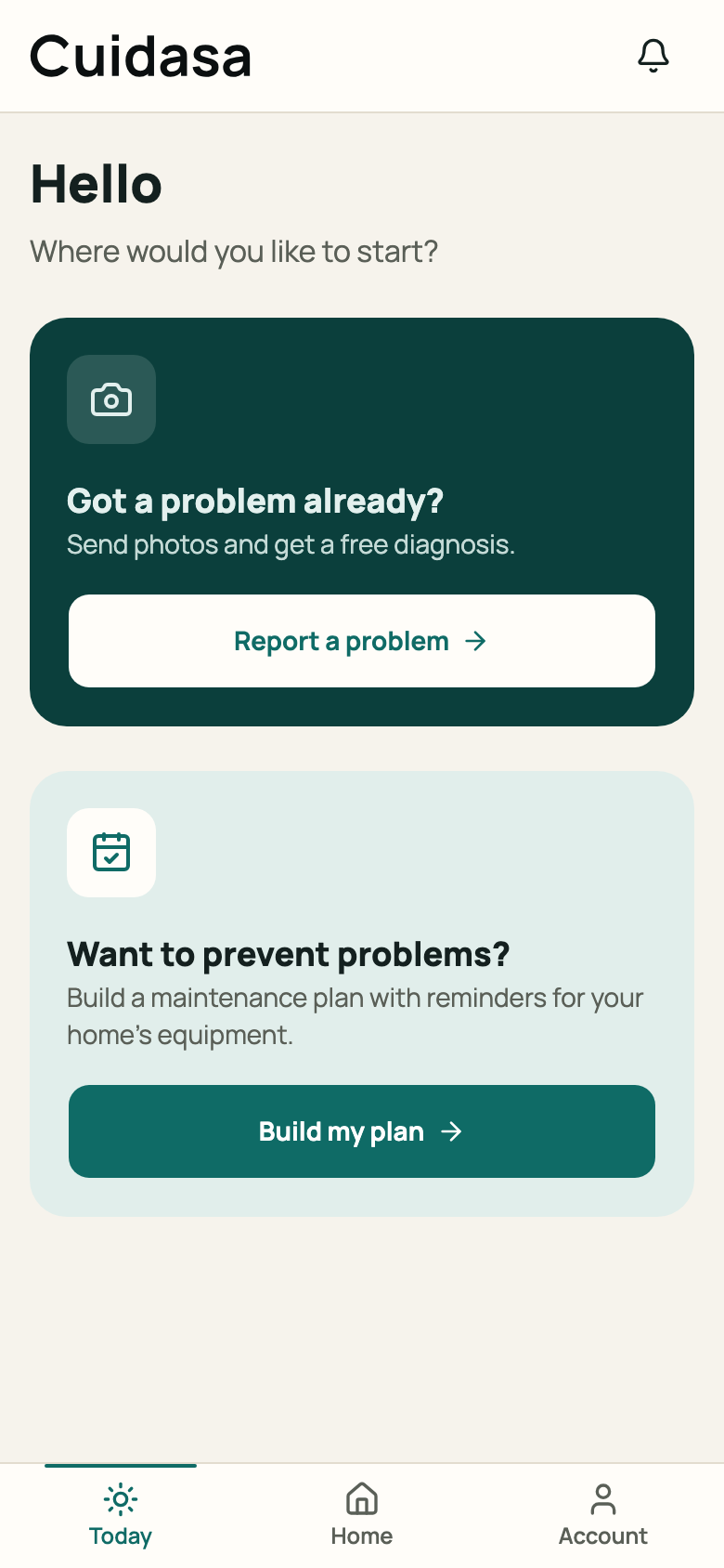 Today with the “Build your preventive plan” card