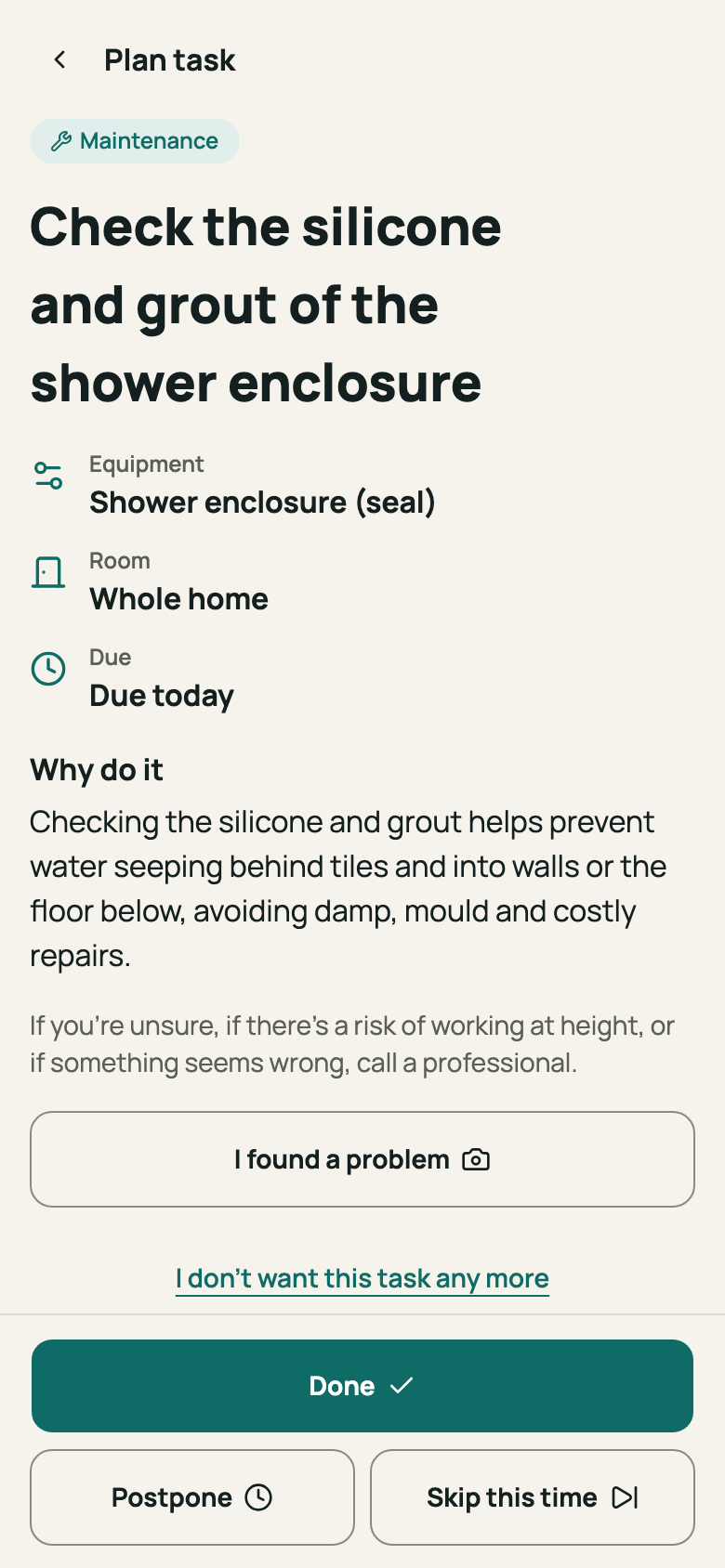 Plan task with its actions
