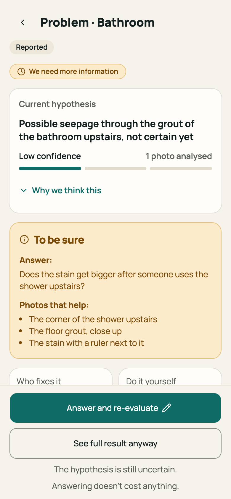 “To be sure” block with the question and the photos that help