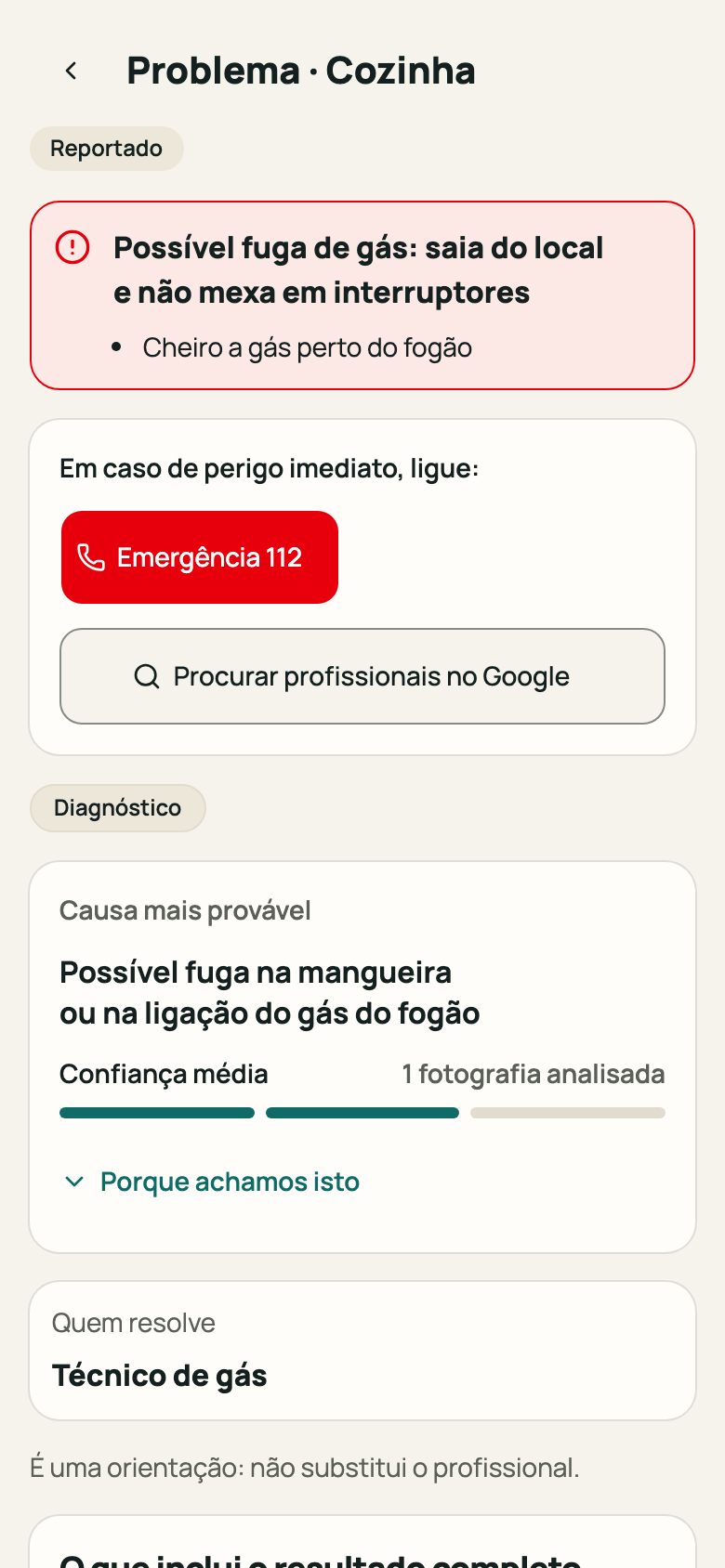 Aviso de risco de segurança no topo do problema