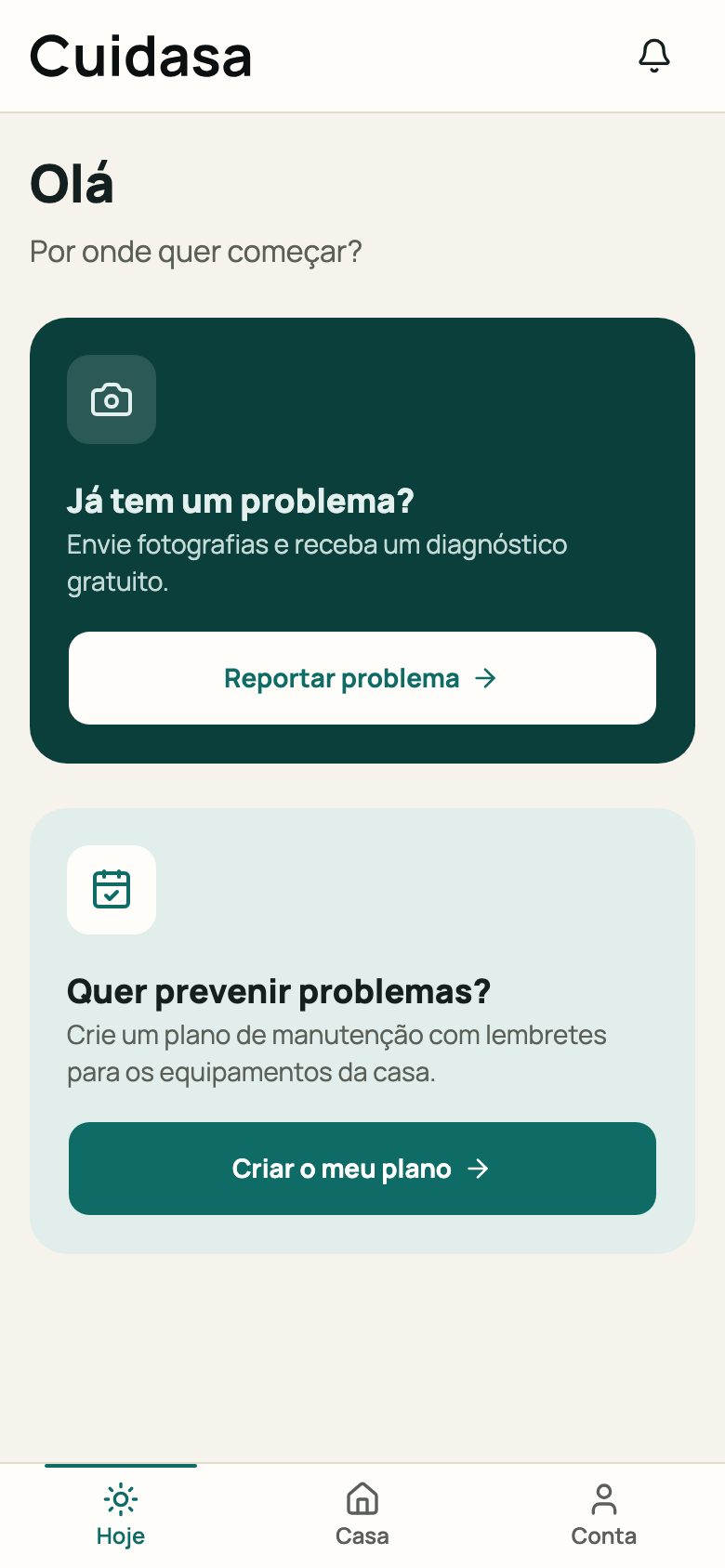 Hoje com o cartão «Crie o plano preventivo»
