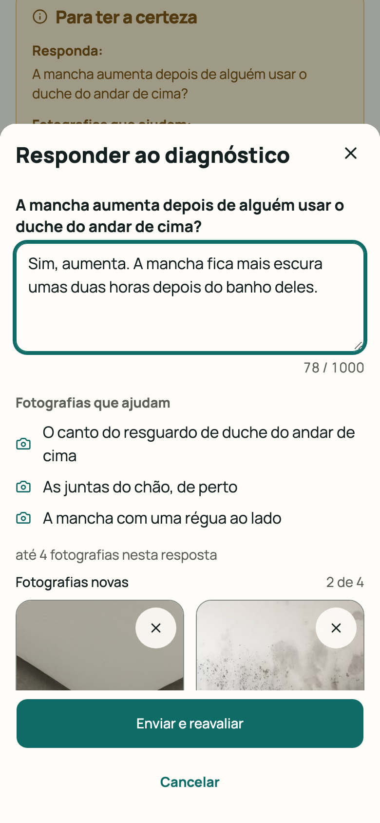 Painel com texto escrito e fotografias novas